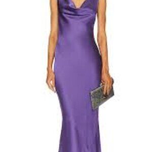 Norma Kamali Maria Cowl-Neck Sleeveless Satin Gown